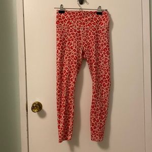 Pink and Red Cheetah Print Brushed Fabletics Leggings